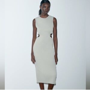 NWT Zara Cut Out Gray Dress Size M